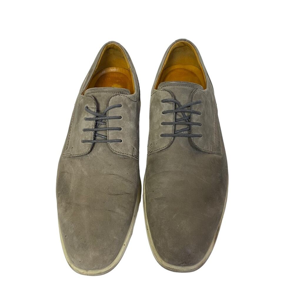 Ecco Men's Aurora Gray Leather Suede Oxford Dress Work Shoes EU 41 US 7-7.5 - Picture 4 of 12